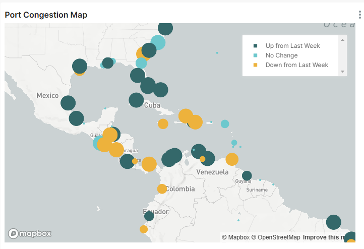 Map of American port congestion time trends